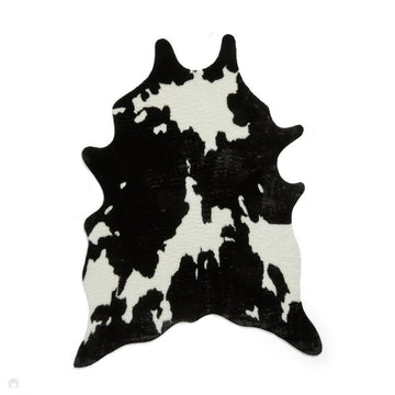 Faux Fur Cow Print Black/White Rug-Think Rugs-Rug Love - The Most Loved Rug Store